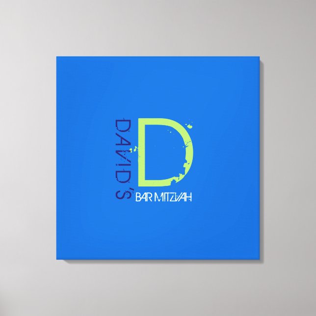 D Monogram erste Bar Bat Mitzvah Sign-In Board Leinwanddruck (Vorderseite)