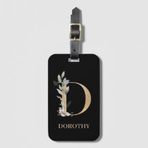D Monogram Floral Personalisiert Luggage Tag