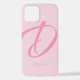 D Monogram Personalisiert Pink iPhone Case iPhone 12 Hülle
