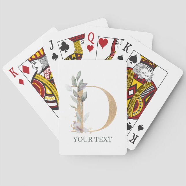D Monogram Personalisiert Playing Cards Spielkarten (Rückseite)