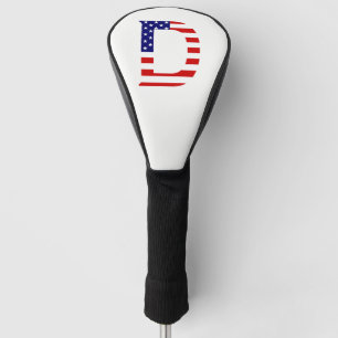 D Monogram überlagert auf der US-Flagge dccn Golf Headcover