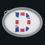 D Monogram überlagert sich auf der Flagge der Unio Ovale Gürtelschnalle<br><div class="desc">D Monogram überlagert sich auf Union Jack Flag Belt Buckle Design © Trinkets and Things 2017 - AHP Design. Alle Rechte vorbehalten. 030417</div>
