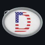 D Monogram überlagert sich auf der Flagge der USA Ovale Gürtelschnalle<br><div class="desc">D Monogram überlagert sich auf USA Flag Belt Buckle Design © Trinkets and Things 2017 - AHP Design. Alle Rechte vorbehalten. 080517</div>