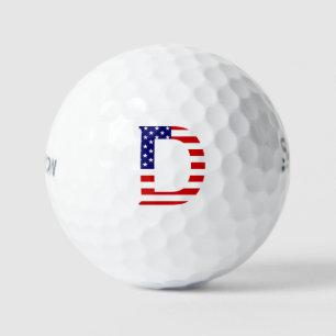 D Monogram überlagert sich auf US Flag ssf gbcnt Golfball