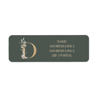 D Monogramm Floral Personalisiert