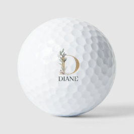 D Monogramm Floral Personalisiert Golfball