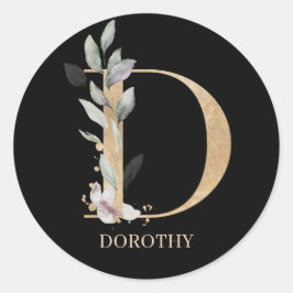 D Monogramm Personalisierter, klassischer, blutför Runder Aufkleber