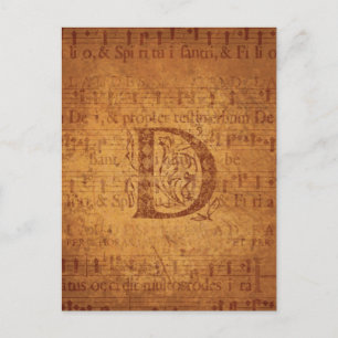D Monogramm Postkarte