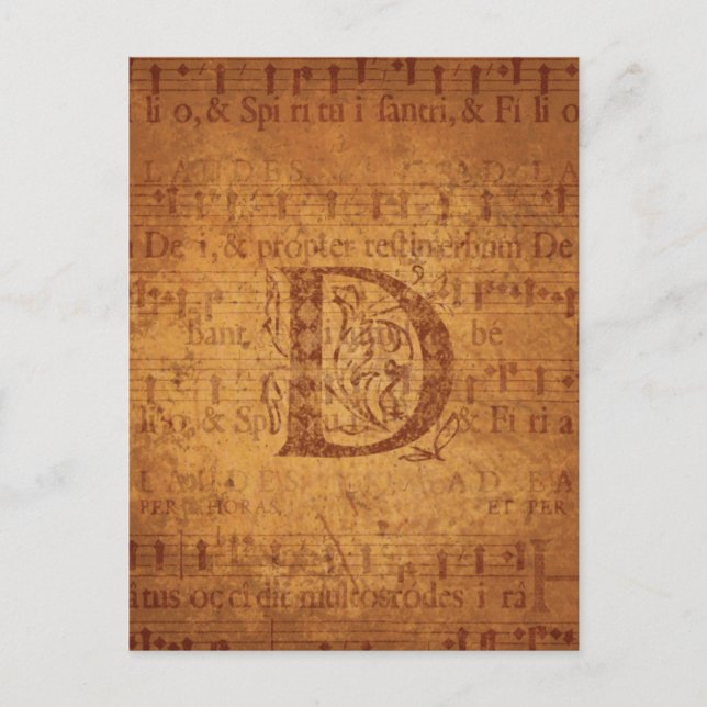 D Monogramm Postkarte (Vorderseite)
