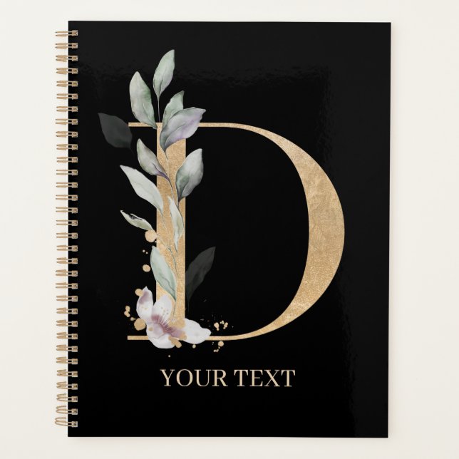 D Monogramme Floral Planificateur personnalisé (Devant)