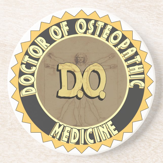 D.O. ABZEICHEN vitruvian Mann DOKTOR OSTEOPATHY Untersetzer (Vorne)