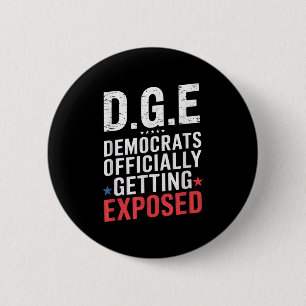 D.o.g.e Doge Government Satire American Flag Button