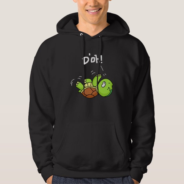 D oh cute  turtle lying on your back fun hoodie (Vorderseite)