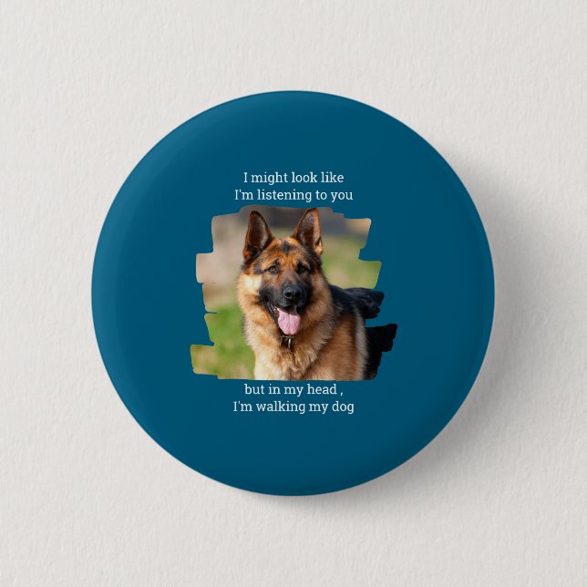 D Pet Photo Funny Dog Dad  Button (Vorderseite)