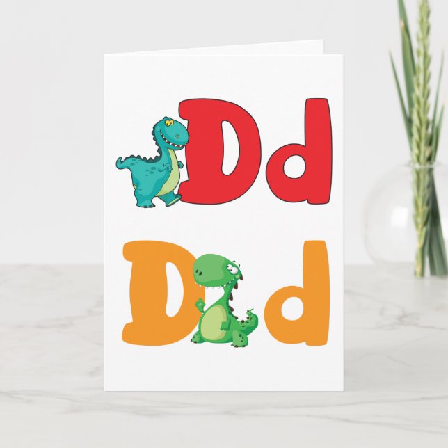 D Pour Les Cartes De Voeux Dinosaures (Devant)