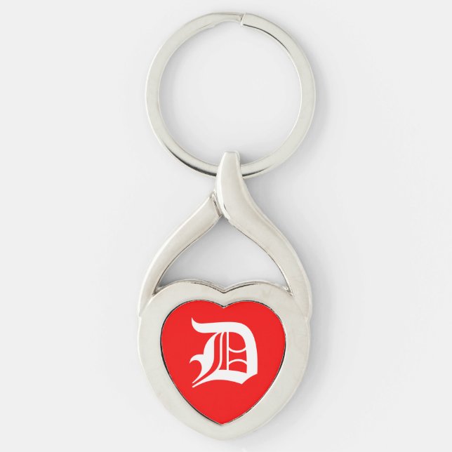 "D" Red Heart Schlüsselanhänger (Vorderseite)