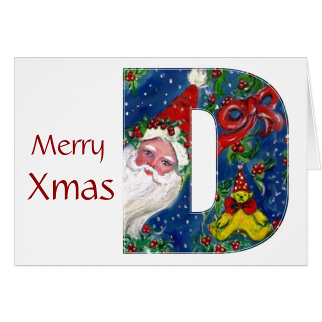 D SCHREIBEN / SANTA CLAUS MIT ROtem RIBONMONOGRAMM (Vorderseite (Horizontal))