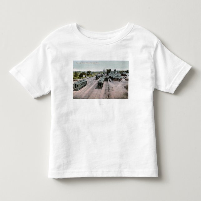 D- u. r-G Eisenbahn-Depot Kleinkind T-shirt (Vorderseite)