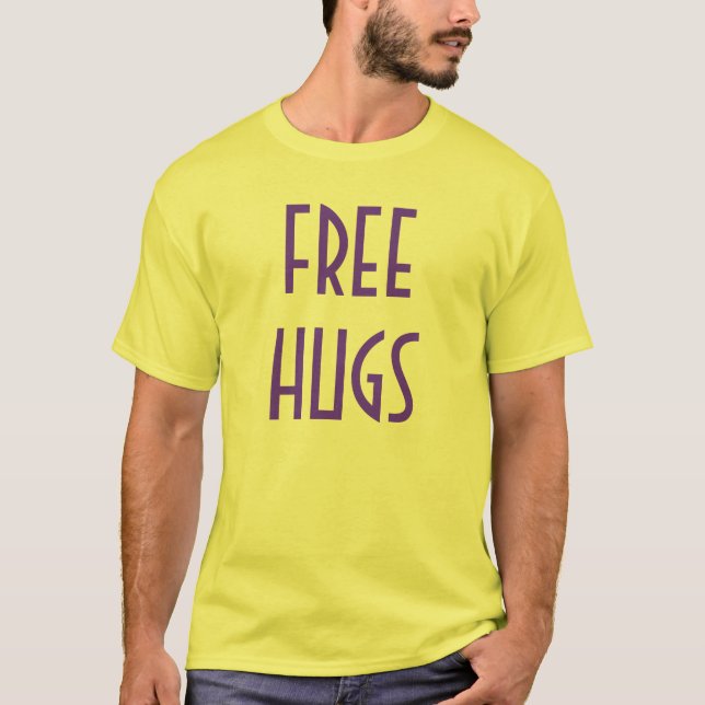 D&W GEBEN UMARMUNGEN gelbe Version frei T-Shirt (Vorderseite)