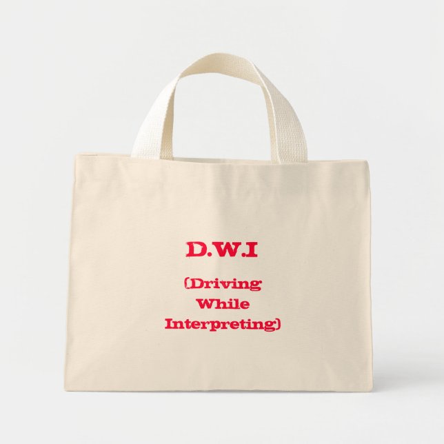 D.W.I (Driving While Interpretation) Bag Mini Stoffbeutel (Vorne)