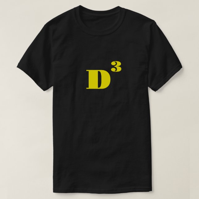 D zu Wörtern des dritten Powers D T-Shirt (Design vorne)