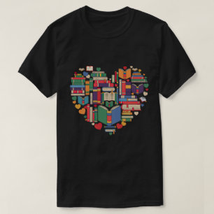 DA82-Buchbibliothekslehrer Buchbücher Herz T-Shirt