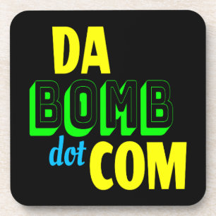 Da Bomb dot com Novelty Funny Retro 90s Getränkeuntersetzer