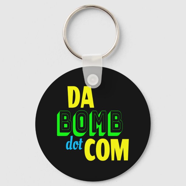 Da Bomb dot com Novelty Funny Retro 90s Schlüsselanhänger (Vorderseite)