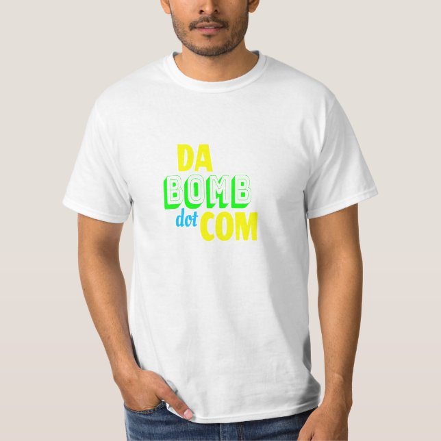 Da Bomb dot com Novelty Funny Retro 90s T-Shirt (Vorderseite)