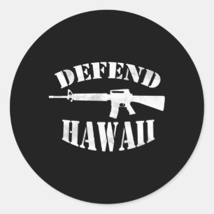 Da Bruddah Defend Hawaii Gray Small Runder Aufkleber