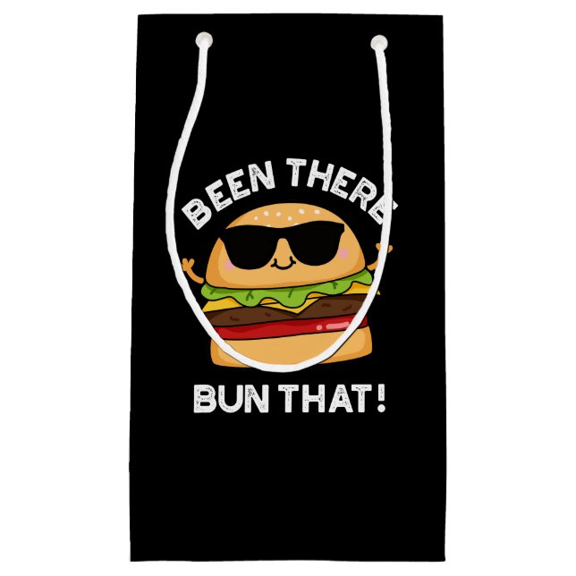 Da Bun, dass lustige Burger Pun Dark BG Kleine Geschenktüte (Vorderseite)