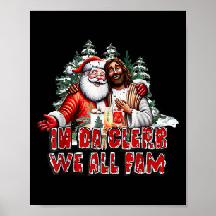 Da Clerb wir alle fühlen Jesus Santa Funny Weihnac Poster