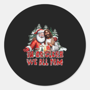 Da Clerb wir alle fühlen Jesus Santa Funny Weihnac Runder Aufkleber