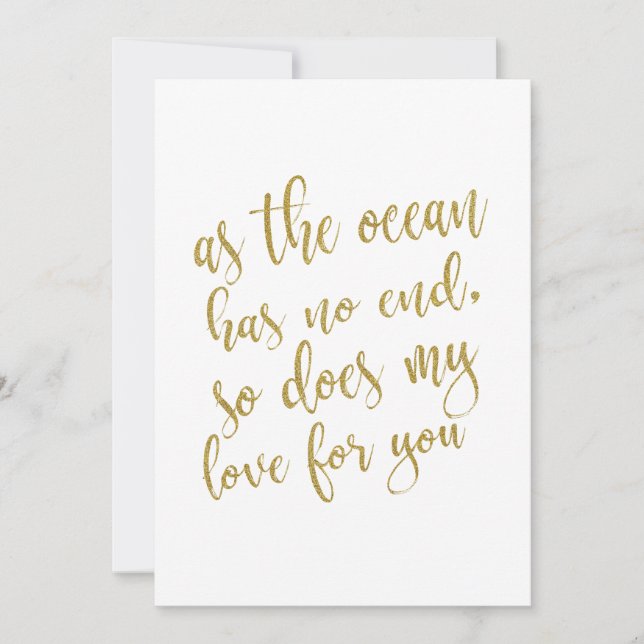 Da der Ozean hat kein Ende erschwinglichen Hochzei Einladung (Vorderseite)