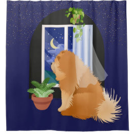 DA DRAUSSEN EIN Chow Duschvorhang