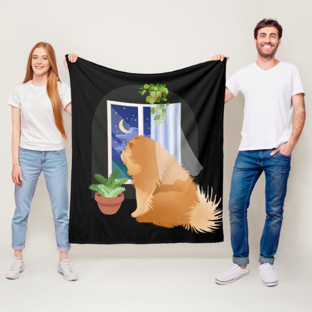 DA DRAUSSEN IRGENDWO Chow Vlies Decke schwarz (Beispiel)