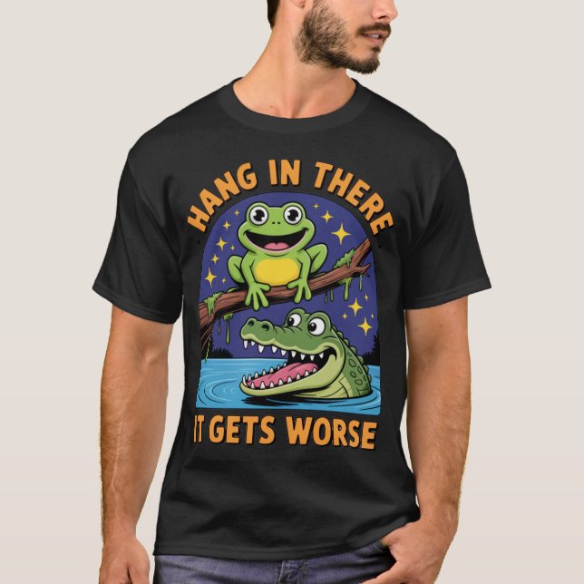 Da drin wird es schlimmer SarcasticFrog Crocodil T-Shirt (Vorderseite)