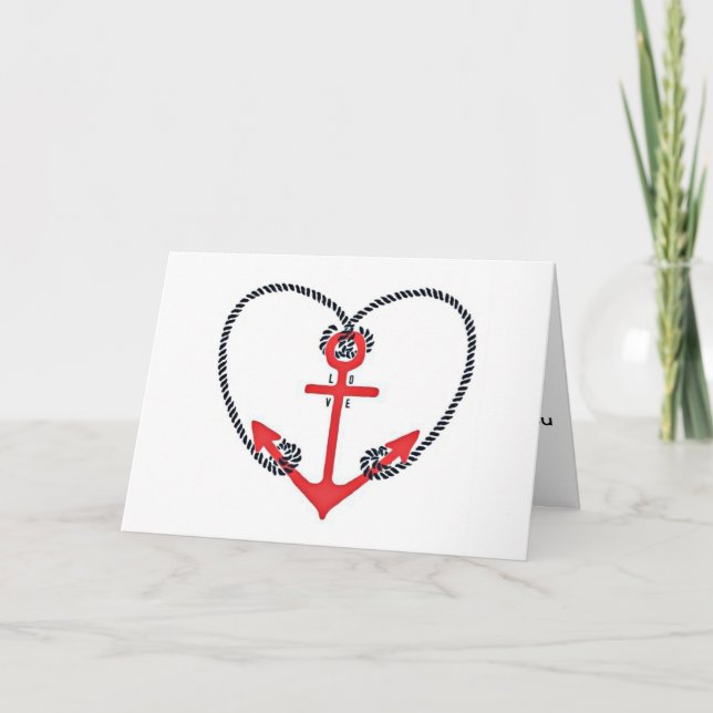 DA FÜR MICH IMMER-MEIN ANCHOR-I LIEBE "YOU" DANKESKARTE (Vorderseite)