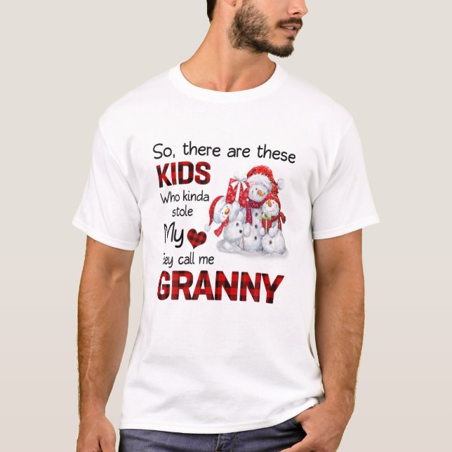 Da gibt es diese Kinder, die mich Granny Snowman n T-Shirt (Vorderseite)