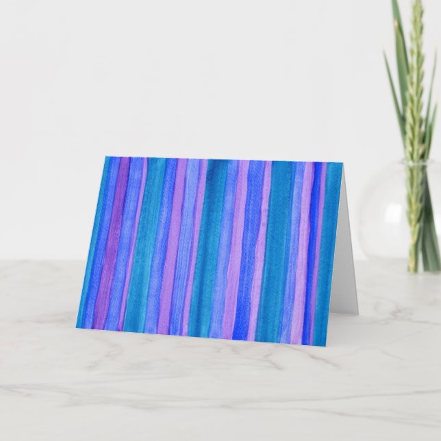 Da hängen - Türkis, Blau, Violett Streifen Karte (Vorderseite)