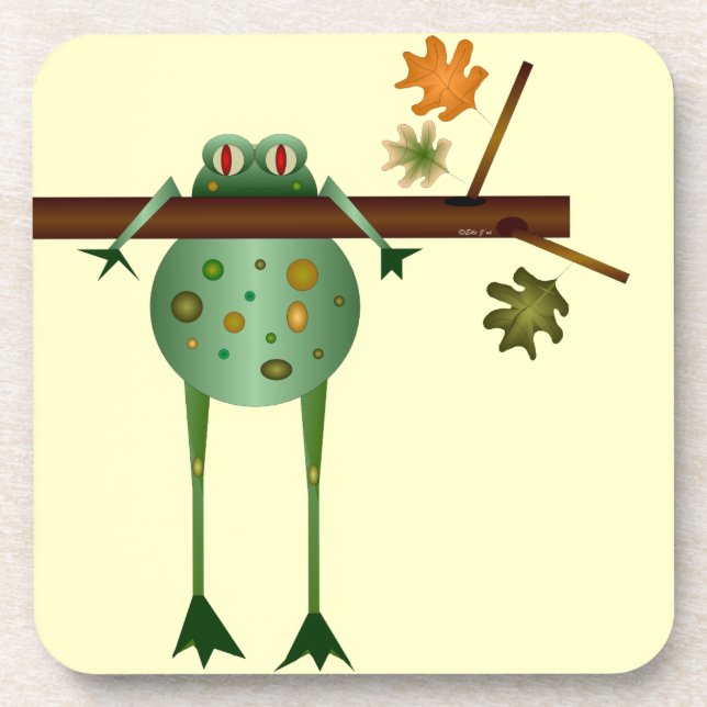 Da hineinhängend Tree Frog-Untersetzer Untersetzer (Vorderseite)