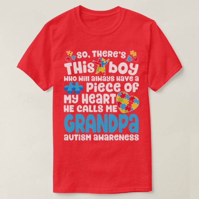 Da ist dieser Junge, den er mich Opa Autismus Männ T-Shirt (Design vorne)