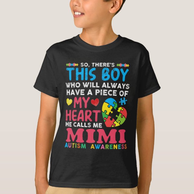 Da ist dieser Junge, den er Mimi Autismus-Bewussts T-Shirt (Vorderseite)