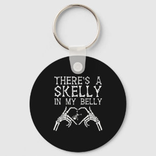 Da ist ein Skelly in meinem Bauch Funny Halloween  Schlüsselanhänger