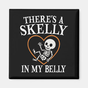 Da ist eine Skelly in meinem Bauch Halloween-Schwa Magnet