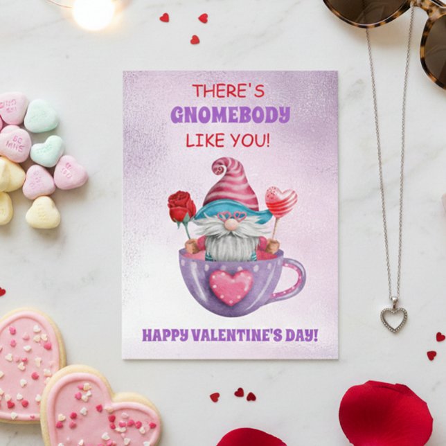 Da ist Gnome wie du Valentinstag Postkarte (Von Creator hochgeladen)