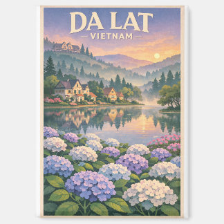 Da Lat Stadt, Vietnam, in klassischem Retro-Stil Magnet