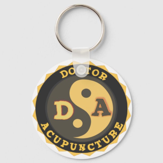 DA LOGO YIN YANG LOTUS BLUME DOKTOR AKUPUNKTUR SCHLÜSSELANHÄNGER (Vorderseite)