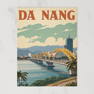 Da Nang Dragon Bridge in Stylized Art Postkarte