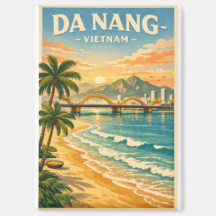 Da Nang Stadt, Vietnam, in klassischem Retro-Stil Magnet